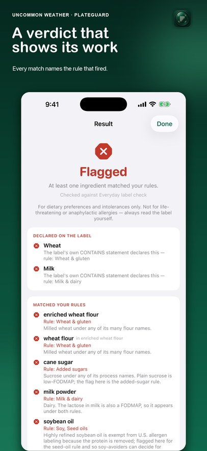 PlateGuard on iPhone, primary screen