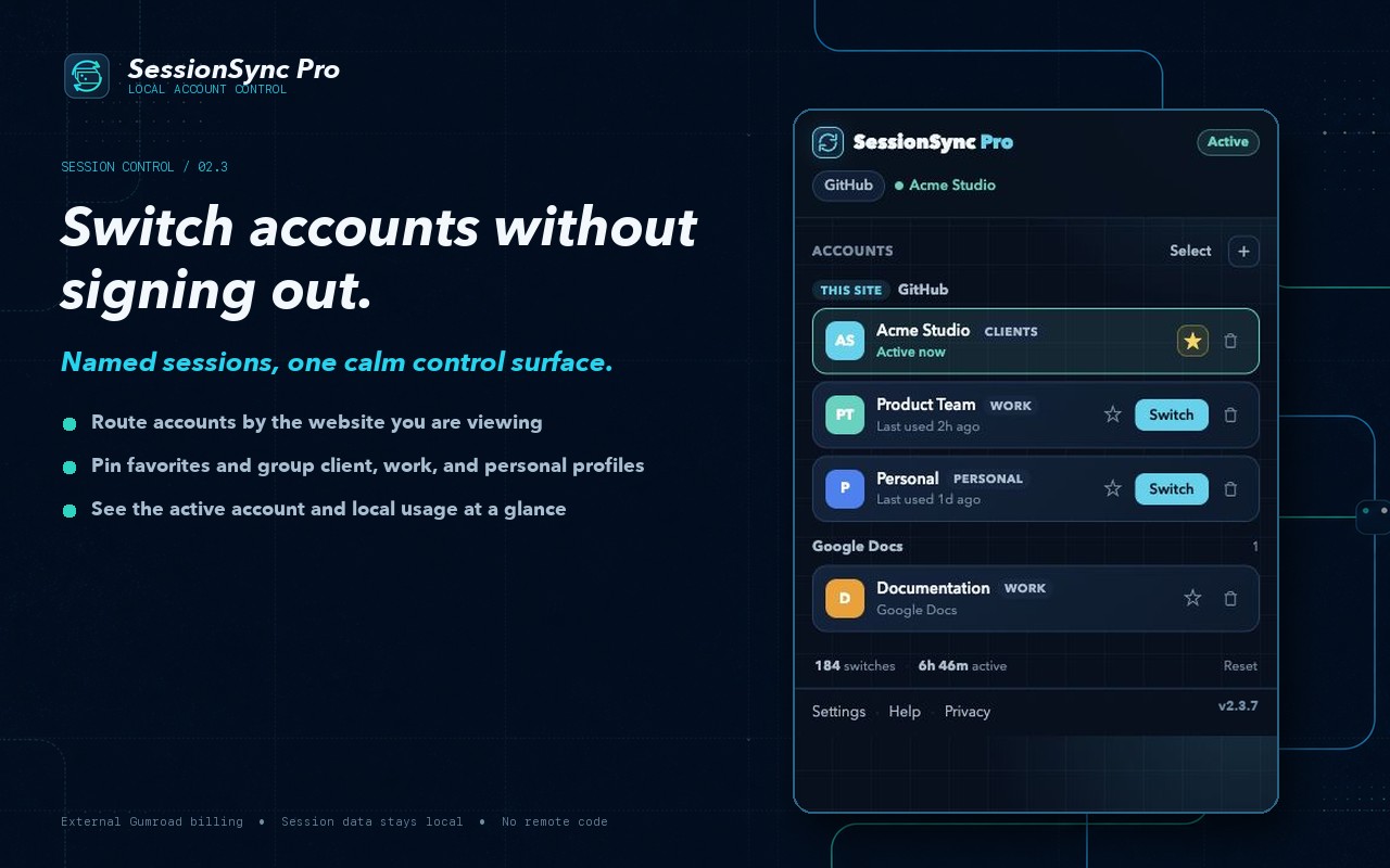 SessionSync Pro in use