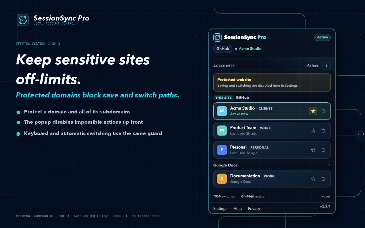 SessionSync Pro, screen 3