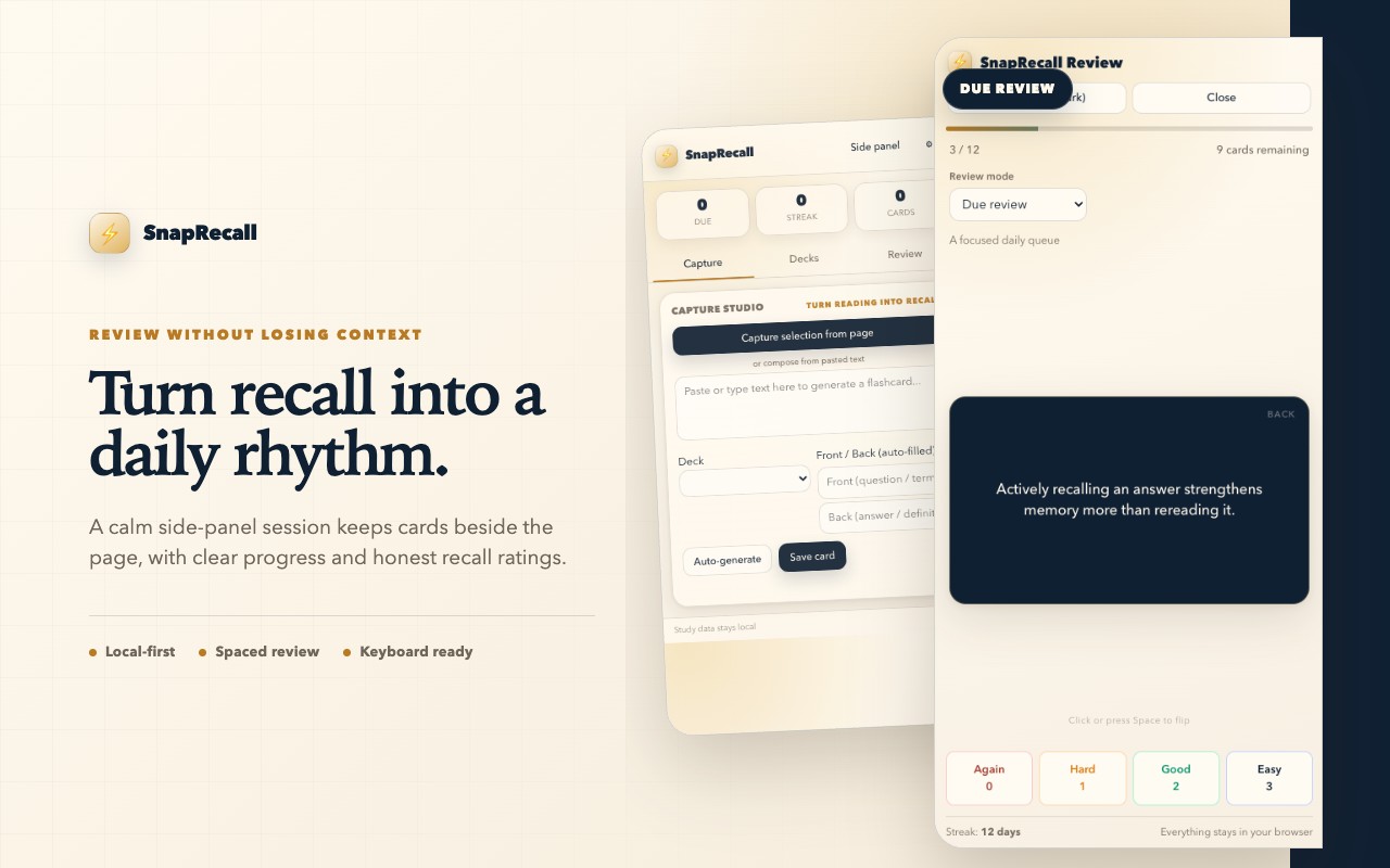 SnapRecall, screen 2