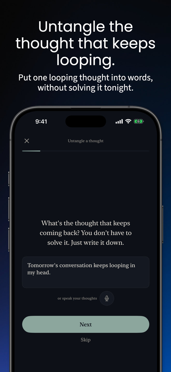 Stillpoint on iPhone, screen 2