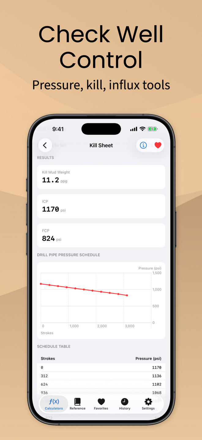 WellCalc on iPhone, screen 3