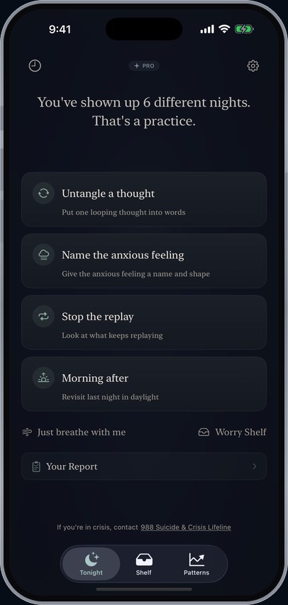 Stillpoint on iPhone, screen 2